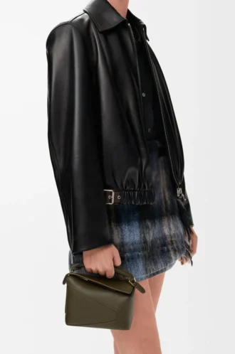 Mini Puzzle Edge bag in classic calfskin Dark Khaki