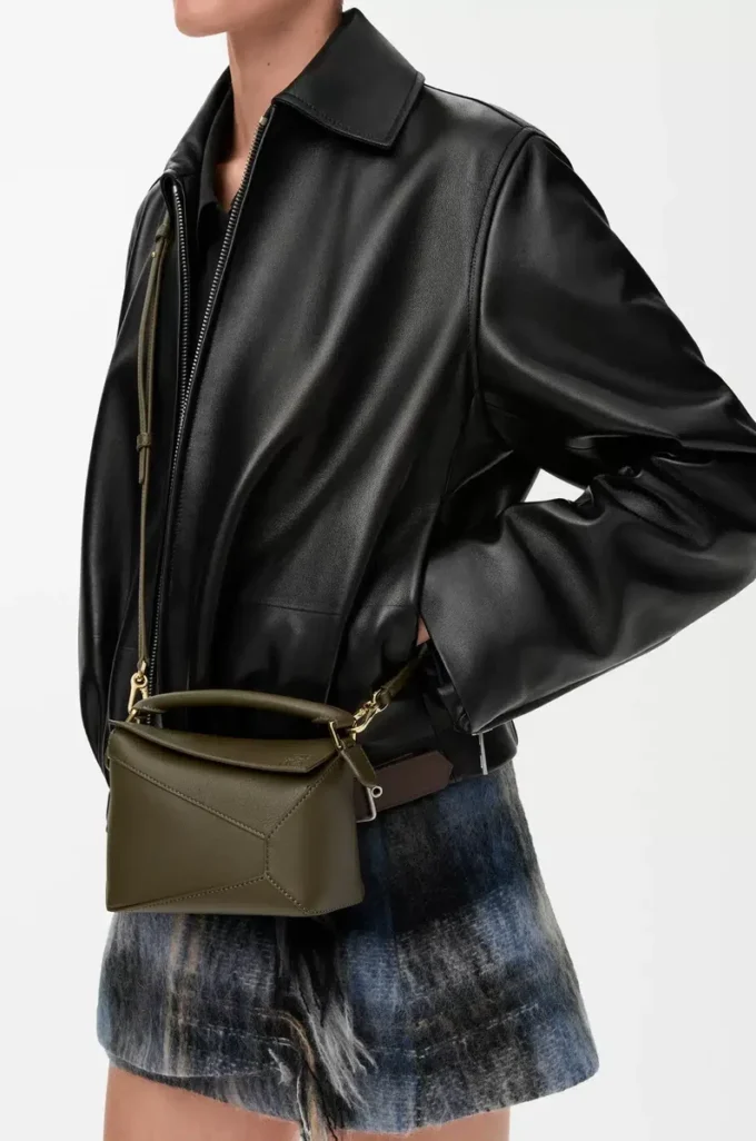 Mini Puzzle Edge bag in classic calfskin Dark Khaki Mini Puzzle Edge bag in classic calfskin Dark Khaki