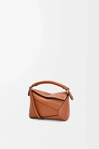 Mini Puzzle Edge bag in classic calfskin Tan