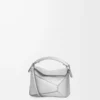 Mini Puzzle Edge bag in laminated lambskin Silver