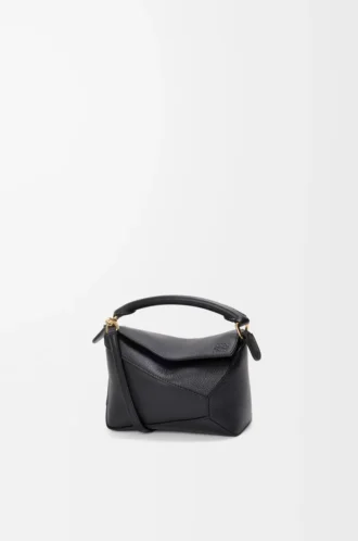 Mini Puzzle Edge bag in soft grained calfskin Black Mini Puzzle Edge bag in soft grained calfskin Black