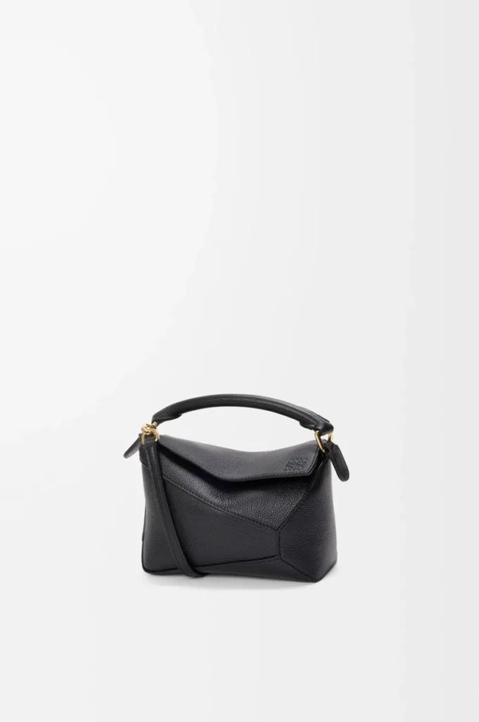 Mini Puzzle Edge bag in soft grained calfskin Black Mini Puzzle Edge bag in soft grained calfskin Black