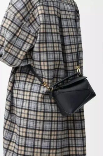 Mini Puzzle Edge bag in soft grained calfskin Black Mini Puzzle Edge bag in soft grained calfskin Black