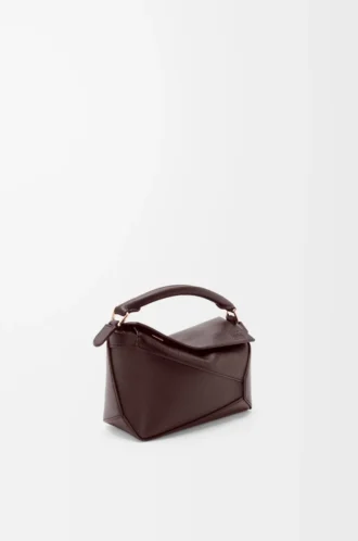 Mini Puzzle Edge bag in soft grained calfskin Dark Chestnut