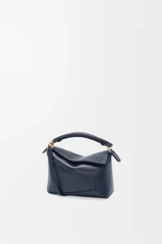 Mini Puzzle Edge bag in soft grained calfskin Deep Navy