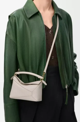 Mini Puzzle Edge bag in soft grained calfskin Light Ghost Mini Puzzle Edge bag in soft grained calfskin Light Ghost