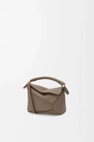 Mini Puzzle Edge bag in soft grained calfskin Taupe