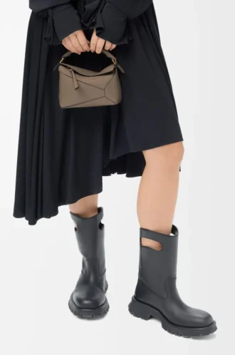 Mini Puzzle Edge bag in soft grained calfskin Taupe