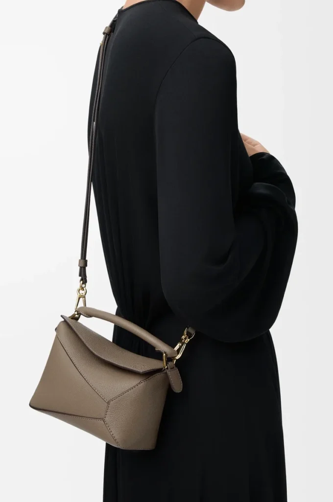 Mini Puzzle Edge bag in soft grained calfskin Taupe Mini Puzzle Edge bag in soft grained calfskin Taupe
