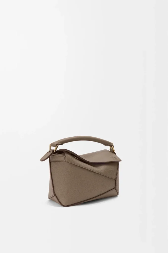 Mini Puzzle Edge bag in soft grained calfskin Taupe Mini Puzzle Edge bag in soft grained calfskin Taupe