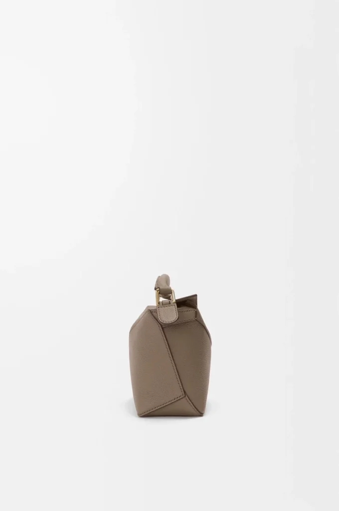 Mini Puzzle Edge bag in soft grained calfskin Taupe Mini Puzzle Edge bag in soft grained calfskin Taupe
