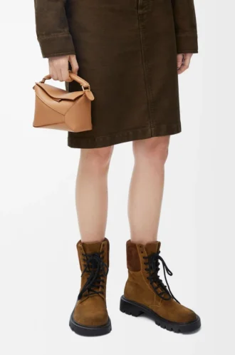 Mini Puzzle Edge bag in soft grained calfskin Toffee