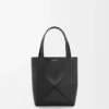 Mini Puzzle Fold tote in shiny calfskin Black Mini Puzzle Fold tote in shiny calfskin Black