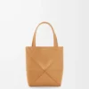 Mini Puzzle Fold tote in shiny calfskin Warm Desert Mini Puzzle Fold tote in shiny calfskin Warm Desert