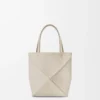 Mini Puzzle Fold tote in soft grained calfskin Light Ghost Mini Puzzle Fold tote in soft grained calfskin Light Ghost