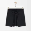 Mini skirt in cotton and silk Black