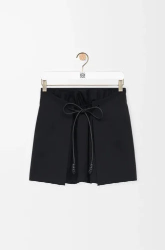 Mini skirt in cotton and silk Black