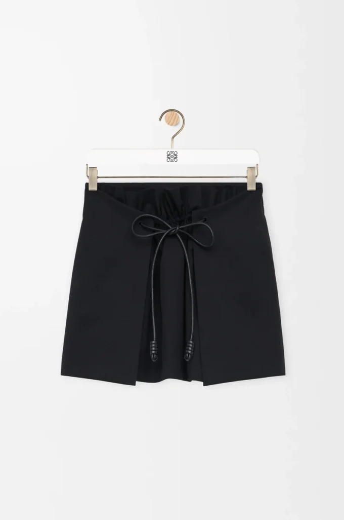 Mini skirt in cotton and silk Black
