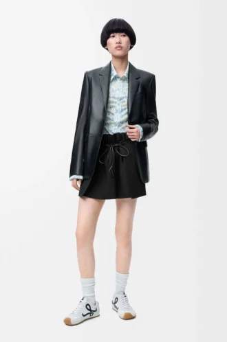 Mini skirt in cotton and silk Black