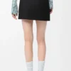 Mini skirt in cotton and silk Black