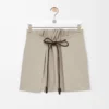 Mini skirt in cotton and silk Light Beige