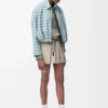 Mini skirt in cotton and silk Light Beige