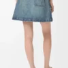 Mini skirt in denim Washed Denim Mini skirt in denim Washed Denim