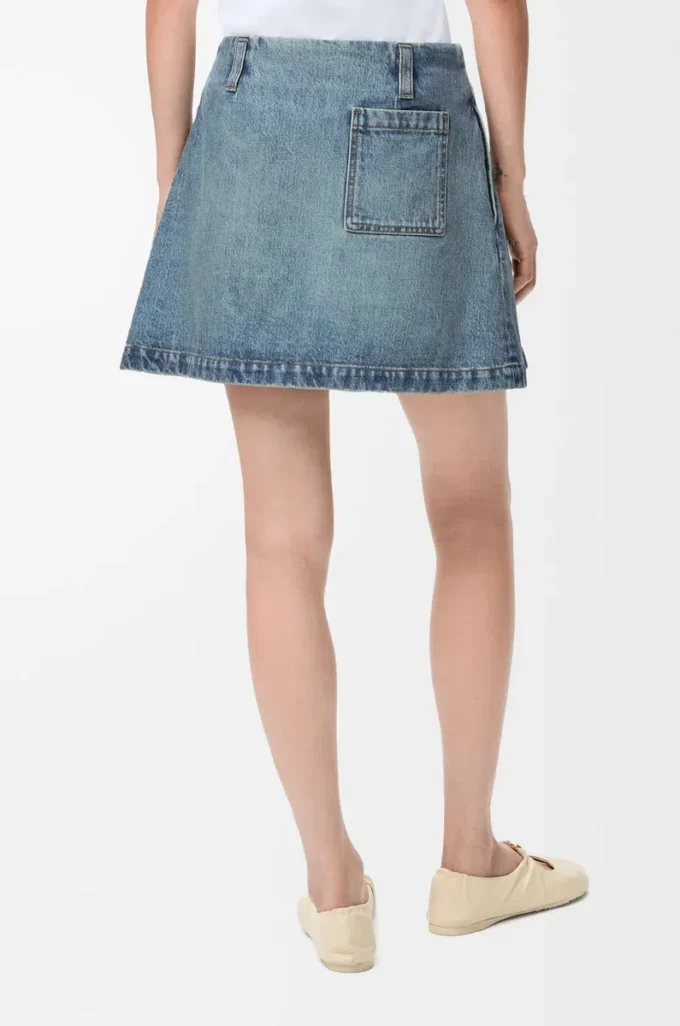 Mini skirt in denim Washed Denim Mini skirt in denim Washed Denim