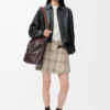 Mini skirt in wool and cashmere blend Beige