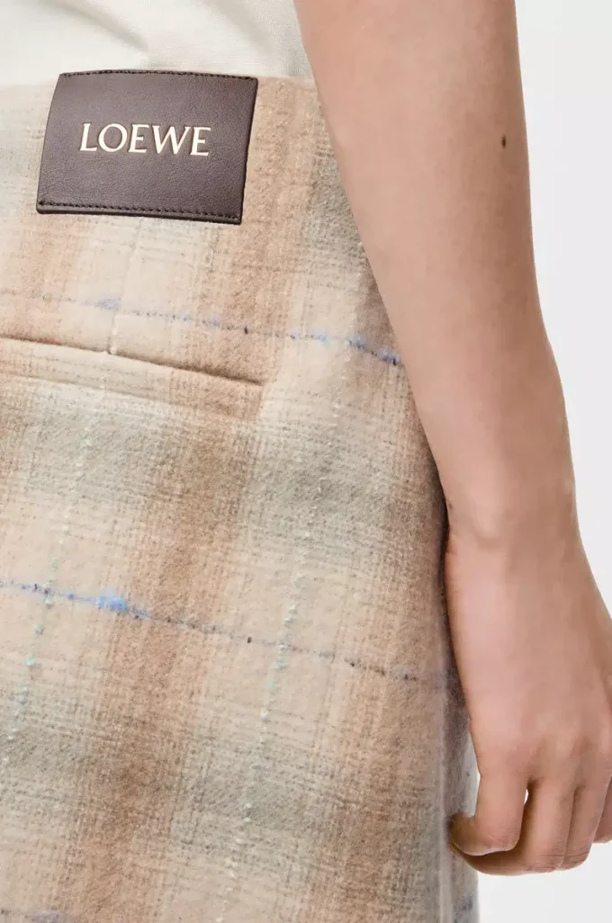 Mini skirt in wool and cashmere blend Beige