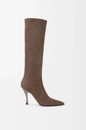 New Comic boot in stretch lambskin and suede Black/Cigar