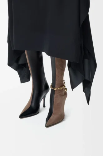 New Comic boot in stretch lambskin and suede Black/Cigar
