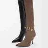 New Comic boot in stretch lambskin and suede Black/Cigar New Comic boot in stretch lambskin and suede Black/Cigar