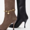 New Comic boot in stretch lambskin and suede Black/Cigar New Comic boot in stretch lambskin and suede Black/Cigar