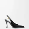 New Comic slingback pump in mixed leather Black New Comic slingback pump in mixed leather Black