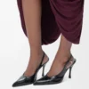 New Comic slingback pump in mixed leather Black New Comic slingback pump in mixed leather Black