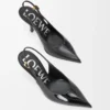 New Comic slingback pump in mixed leather Black New Comic slingback pump in mixed leather Black