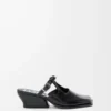 Onda mule in brushed calfskin Black