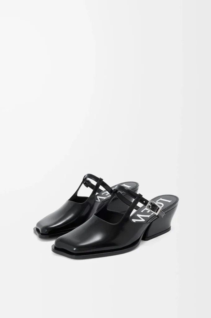 Onda mule in brushed calfskin Black