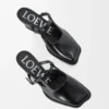 Onda mule in brushed calfskin Black