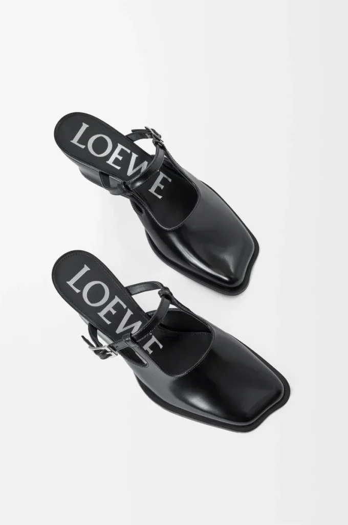 Onda mule in brushed calfskin Black