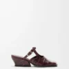 Onda mule in embossed calfskin Burgundy Onda mule in embossed calfskin Burgundy