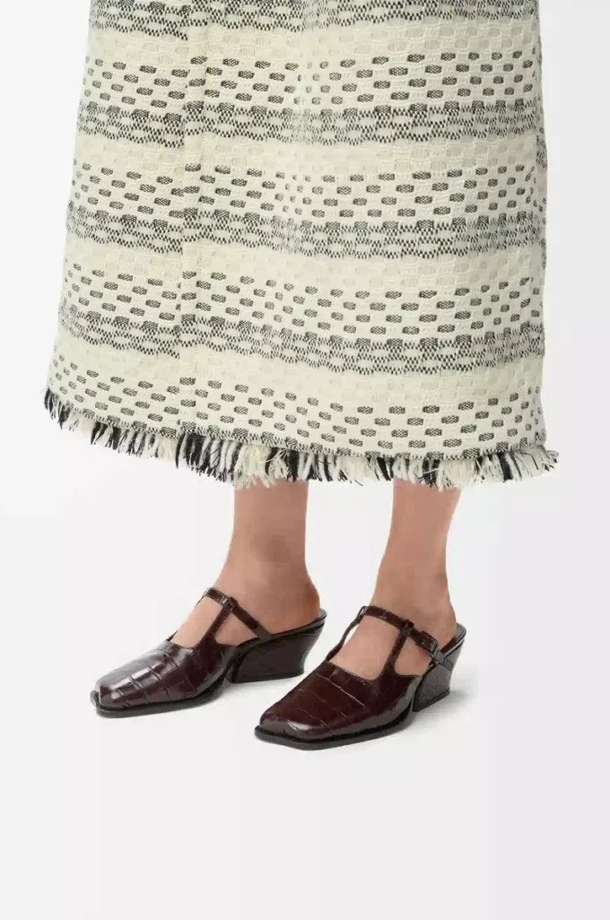 Onda mule in embossed calfskin Burgundy Onda mule in embossed calfskin Burgundy