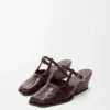 Onda mule in embossed calfskin Burgundy Onda mule in embossed calfskin Burgundy
