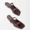 Onda mule in embossed calfskin Burgundy Onda mule in embossed calfskin Burgundy