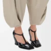 Onda T-bar pump in brushed calfskin Black Onda T-bar pump in brushed calfskin Black