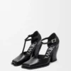 Onda T-bar pump in brushed calfskin Black Onda T-bar pump in brushed calfskin Black
