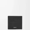 Open cardholder in textured classic calfskin Black Open cardholder in textured classic calfskin Black