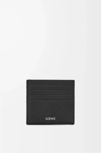 Open cardholder in textured classic calfskin Black