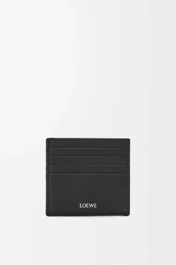 Open cardholder in textured classic calfskin Black Open cardholder in textured classic calfskin Black